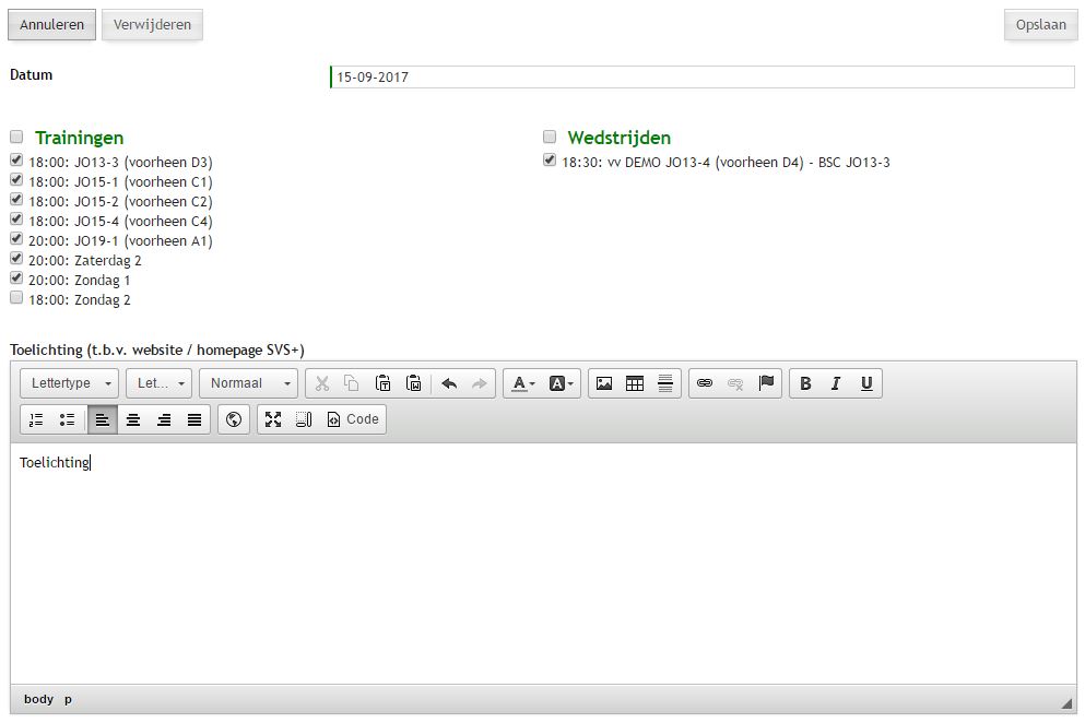Algemeen - Afgelastingen