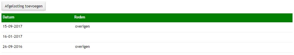 Algemeen - Afgelastingen