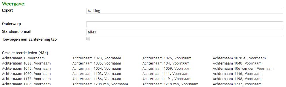 Export - Ledenlijst