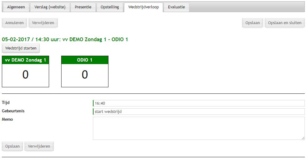 Wedstrijden - bewerken