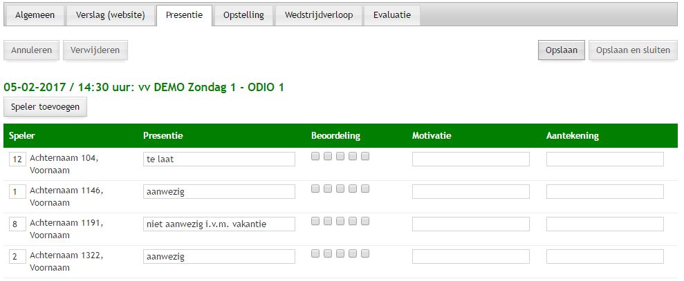 Wedstrijden - bewerken