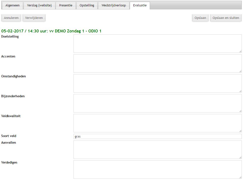 Wedstrijden - bewerken