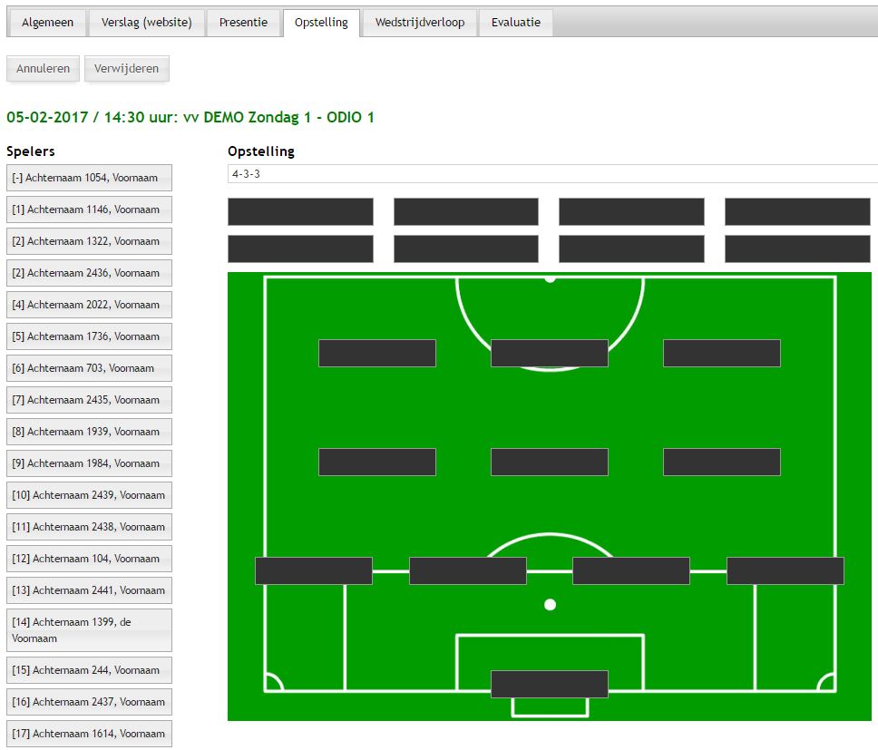Wedstrijden - bewerken